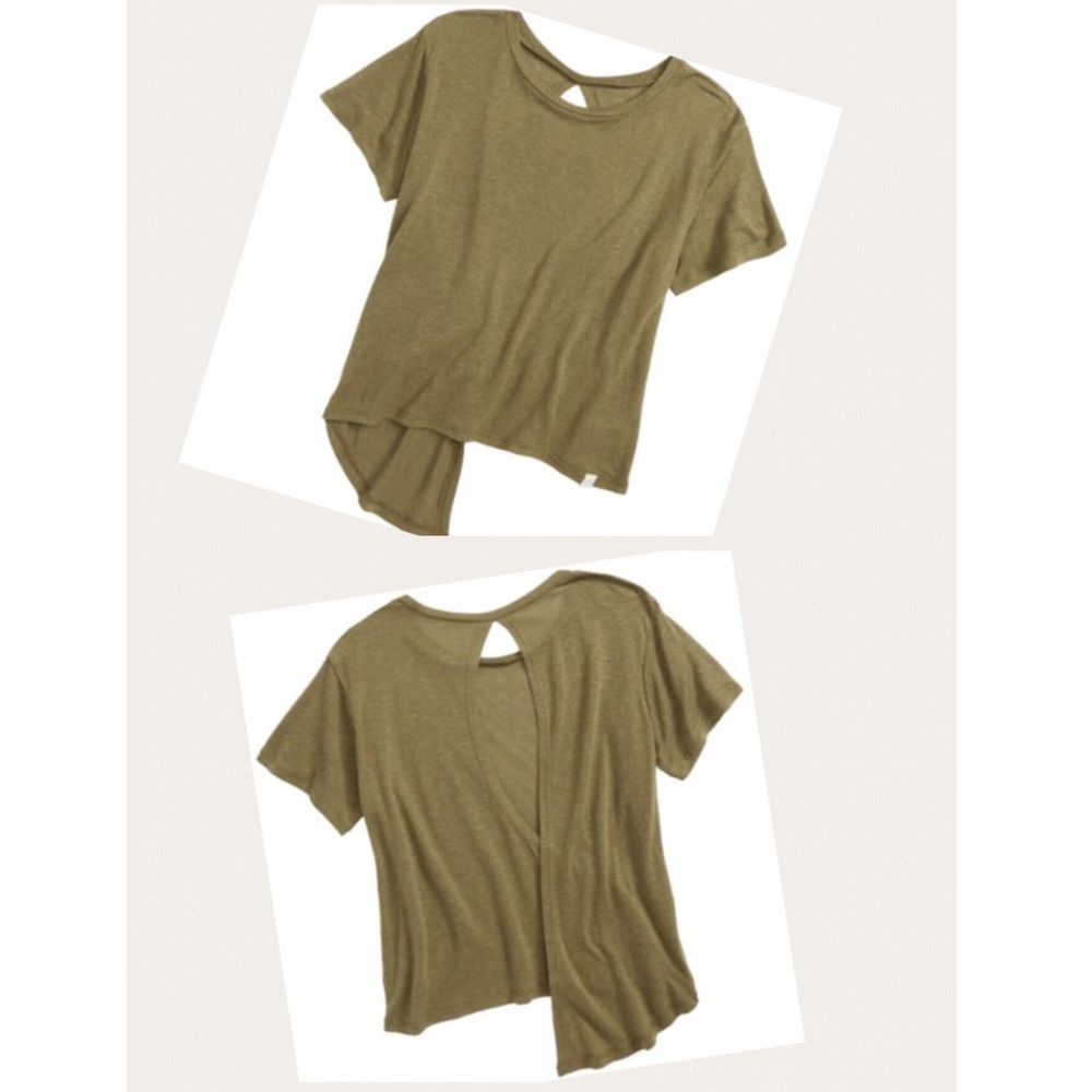TREASURE & BOND Boxy Fly Away Tee, Top Big Girls Olive L, Black XL NWT